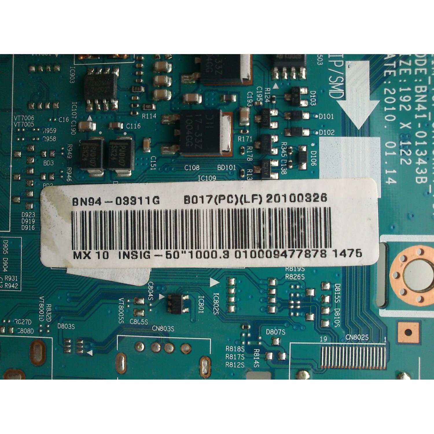 MAIN PARA TV  SAMSUNG  NUMERO DE PARTE   BN94-03311G / BN41-01343B / SUSTITUTA BN96-14888A / PANEL´S S50HW-YB06 / S50HW-YD12 / MODELO NS-50P650A11	 - Imagen 3